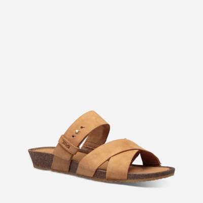 Teva Mahonia Slide - Women's Teva Slides - Brown | India (VXTB40853)